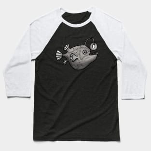 Angler Fish Swims Deep Baseball T-Shirt